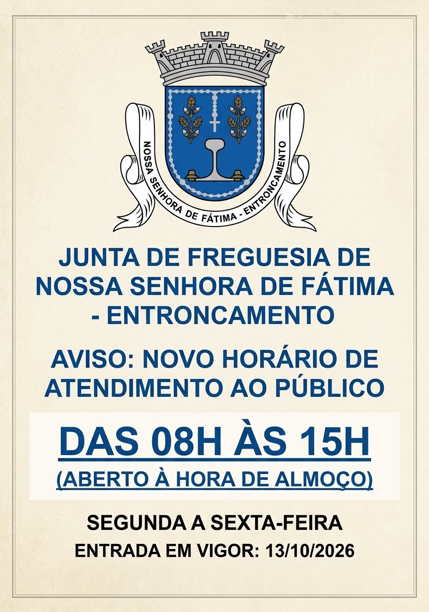 IMPORTANTE - Novo horário de funcionamento